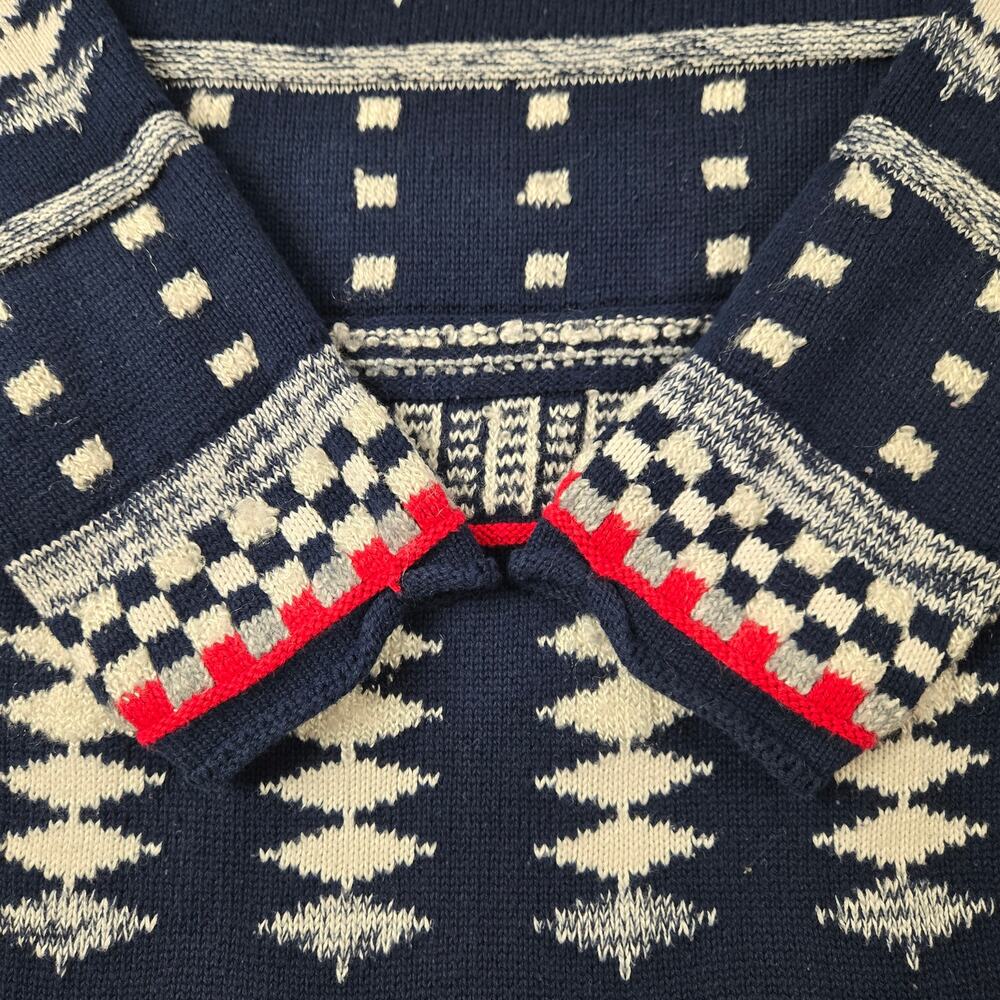 Vintage Liz Claiborne Liz & Co Sweater Navy Preppy Textured Geometric size small - Picture 10 of 12